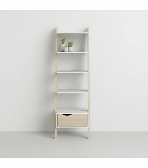 KIT LIBRERIA 4 RIPIANI E UN CASSETTO OSLO CM. 55X48X180H