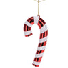 Pendenti Bastoncino di Zucchero rosso e bianco, motivo a strisce, decorazione da 17 cm, set da 4 pezzi