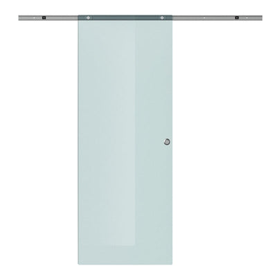 Porta Scorrevole in Smerigliato con Binario in Alluminio per Bagno Cucina Studio Vetro 205cm WA1B70-007WA1