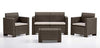 SET DA GIARDINO NEBRASKA 2 COMPLETO DI CUSCINI COLORE MARRONE 2POLTR+1DIV+1TAV