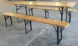 SET BIRRERIA TAVOLO E PANCHE RICHIUDIBILI RINFORZATE CM. 220X80X76H