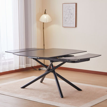 Tavolo "Canopus" con sistema ad apertura rotante, design moderno, 130/190 x 90 x h 76 cm