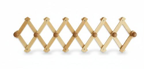 APPENDIABITI A MURO 4 POSTI ESTENSIBILE IN LEGNO DI FAGGIO CM.38X24