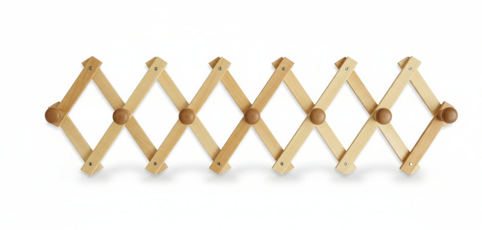 APPENDIABITI A MURO 4 POSTI ESTENSIBILE IN LEGNO DI FAGGIO CM.38X24