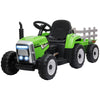 Trattore Elettrico per Bambini 3-6 Anni con Rimorchio Rimovibile, Batteria 12V e Telecomando, Verde RG1370-281V90GNRG1