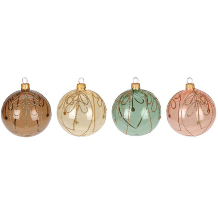 Palline per albero di Natale decorato, a forma di Foglia, in Vetro, da Ø 100 mm, 6 pezzi