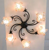 LAMPADA PLAFONIERA APPLIQUE LAMPADARIO EMOZIONI 6 LUCI DIAM. CM 55 NERO/RUGGINE