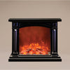 Caminetto nero con legna effetto fuoco a batteria per uso interno