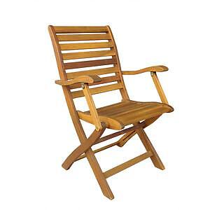 SEDIA POLTRONA IN LEGNO PIEGHEVOLE CON BRACCIOLI CM 56X60X90 PEZZI 2