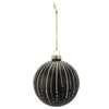Palline per albero di Natale decorato, in Vetro, Glitterate con Righe, da Ø 80 mm, 12 pezzi