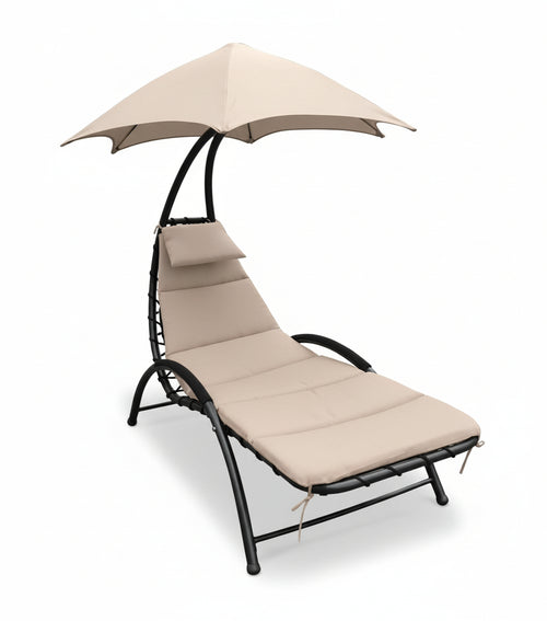 LETTINO CON CUSCINO E PARASOLE TORTORA