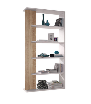LIBRERIA ALIDA CM. 90X25X180H IN MELANINA COLORE BIANCO/ROVERE O BIANCO/CEMENTO