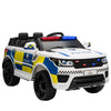 Macchina Elettrica per Bambini della Polizia, Batteria 12V e Telecomando, Sirena Luci Attacco USB per Musica, 110x68x52cm, Bianco LM2370-187V90LM2