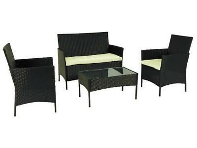 SET SALOTTINO DA GIARDINO RATTAN PANAMA MARRONE 2POLTRONE+1DIVANETTO+1CUSCINO