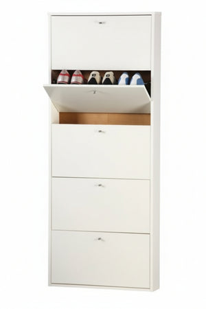 SCARPIERA A 5 RIBALTE BIANCA CM. 65X15X164H