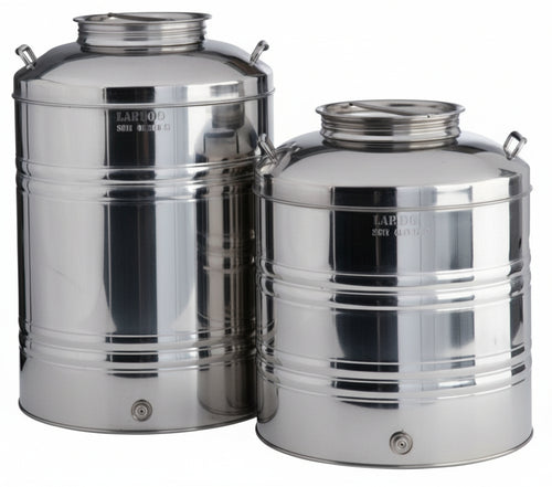 BIDONI CONTENITORI PER OLIO IN ACCIAIO INOX 18/10 SANSONE LT. 30 - 50