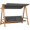 Dondolo da Giardino 3 Posti Convertibile in Letto Matrimoniale, 225.5x113x180cm 84A-239