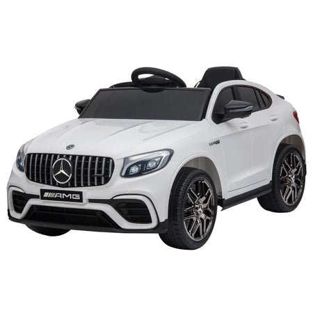 Macchina Elettrica per Bambini 3-5 Anni Mercedes con Cintura di Sicurezza e Telecomando, Bianco MN1370-074V90WTMN1