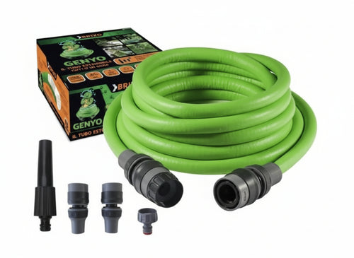 TUBI ESTENSIBILI GENYO IN KIT BRIXO IRIS 15 MT IRRIGAZIONE GIARDINAGGIO