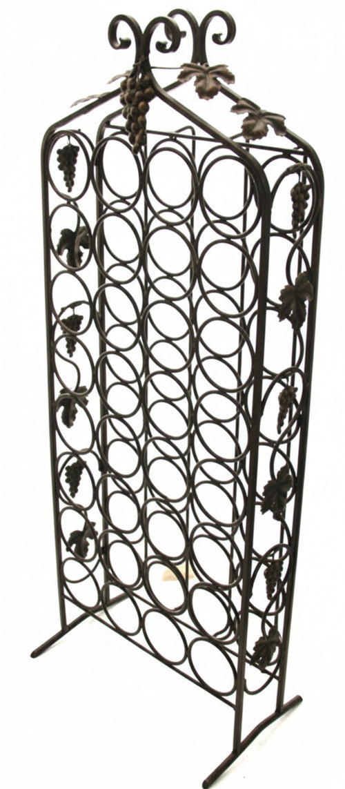 CANTINETTA PORTABOTTIGLIE IN FERRO BATTUTO 32 POSTI ALTEZZA CM. 105