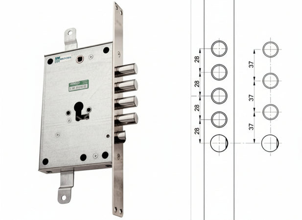 SERRATURE SERRATURA MOTTURA PER PORTE BLINDATE 85.771 3 CATENACCI MANO SX
