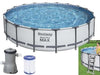 PISCINA FUORITERRA TONDA CON TELAIO D.457 H.122 CON POMPA ART.56438 PISCINE