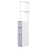 Mobiletto a Colonna Salvaspazio in Legno, Armadietto da Bagno con Ripiani e Armadietti, Bianco, 15x33x136.5cm RF7834-114RF7