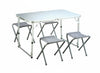 SET CAMPEGGIO TAVOLO + 4 SGABELLI PIEHEVOLE RICHIUDIBILE IN ALLUMINIO