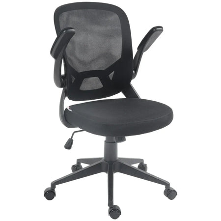 Sedia da Ufficio Ergonomica con Altezza Regolabile, Braccioli Ribaltabili e Tessuto a Rete, Nero NB6921-704V00BKNB6