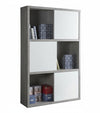 LIBRERIA SCAFFALE ARCHIVIO CON RIPIANI A VISTA SPORTELLI 35,5X120X194,5H CEMENTO