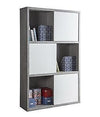 LIBRERIA SCAFFALE ARCHIVIO CON RIPIANI A VISTA SPORTELLI 35,5X120X194,5H CEMENTO