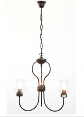 LAMPADARIO APPLIQUE LAMPADA PLAFONIERA CULT A 3 LUCI DIAM.50 CM H90 NERO RUGGINE