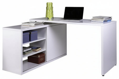 KIT SCRIVANIA CM.150X69/120X74H BIANCO LUCIDO