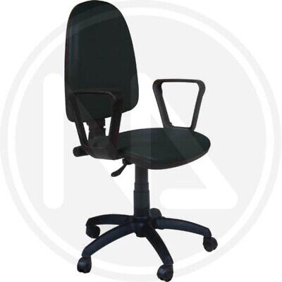 SEDIA DA UFFICIO THEMA PELLE IGNIFUGA NERO CM. 60x55x110H