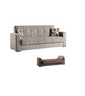 Divano Posti 3 Posti Pronto Letto 2 Cuscini Braccioli ALBA CM. 226x85x92