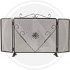 SCHERMI PARASCINTILLE IN FERRO BATTUTO CUORE FIORENTINO CM.110X60H CAMINETTO