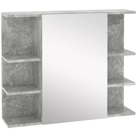Specchiera Bagno a Parete con Anta e Mensole Laterali in Legno, 80x19.8x64cm WD5834-376ED5
