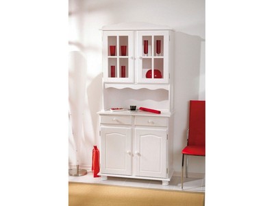 MOBILE IN PINO MASSICCIO CREDENZA VALENCIA 2 ANTE 2 CASSETTI E 2 VETRINE