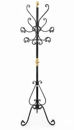 APPENDIABITI ATTACCAPANNI IN FERRO BATTUTO CON RIFINITURE IN OTTONE EIFFEL