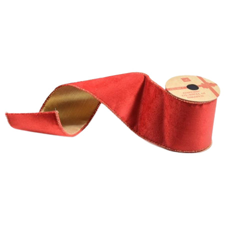 Nastro in velluto doppio lato, effetto Oro, per confezioni regalo, motivi assortiti da 3 metri x 6,3 cm