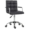 Sedia da Ufficio Ergonomica in pelle PU Nero, Sedia da Studio con 5 Ruote Girevoli, Imbottitura e Altezza Regolabile, 52.5x54x84-99cm ML402-0697ML4