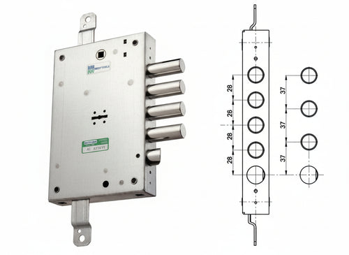 SERRATURE SERRATURA MOTTURA PER PORTE BLINDATE 52.571 INTERASSE 37