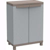 ARMADIO 2 ANTE BASSO IN RESINA CON RATTAN TERRY CM. 68x39x92H GRIGIO TORTORA
