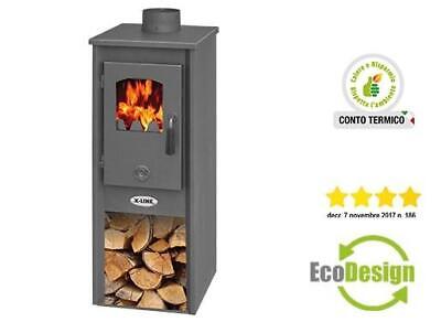 STUFE A LEGNA K-LINE KARSO ANTRACITE 5,2 KW - CM. 33x36,5xH94 RISCALDAMENTO