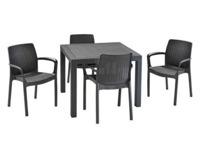 SEDIA DA GIARDINO IN RESINA ANTIURTO EFFETTO POLIRATTAN MELODY CM. 58X58X83H PZ2