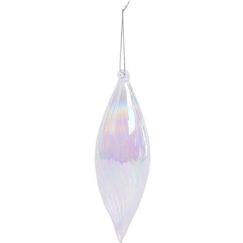 Pendente per albero di Natale, in vetro, a forma di Goccia, iridescente, da 21 cm