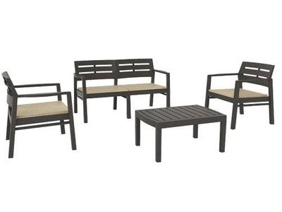 SET RESINA SALOTTO SALOTTINO ARREDO GIARDINO JAVA ANTRACITE