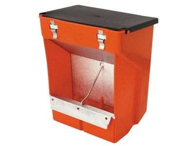 MANGIATOIA TRAMOGGIA PER CONIGLI A 2 SCOMPARTI CON COPERCHIO CM. 23x13x26H