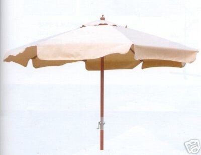 OMBRELLONE IN LEGNO PREGIATO ISLAND CM. 300 X 400 MT. 3X4 ECRU'