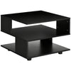 Tavolino in Legno 60x60x46 Nero GY4839-248BKGY4 , soggiorno salotto basso nero bianco marrone grgio design moderno sala moderno alto divano camera legno vetro rotondo